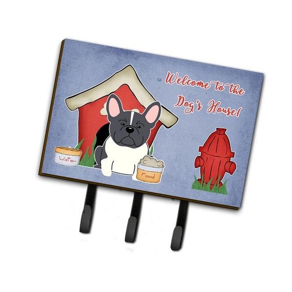 Carolines Treasures Carolines Treasures BB2766TH68 Dog House Collection French Bulldog Black & White Leash or Key Holder BB2766TH68 - main